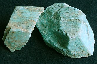 Amazonite specimen: blue-green and turquoise mineral