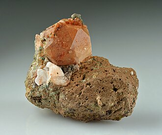 Analcime specimen: colorless and white mineral