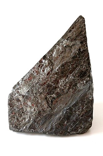 Anthracite specimen: black and steel gray metamorphic rock
