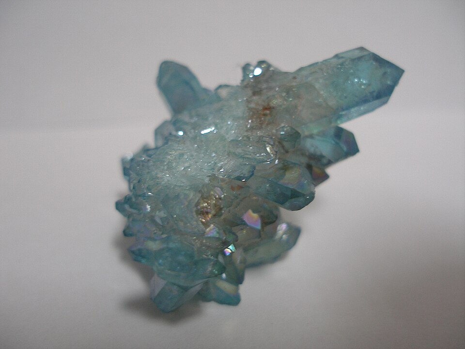 Aura Quartz specimen Aura Quartz specimen: iridescent and blue material