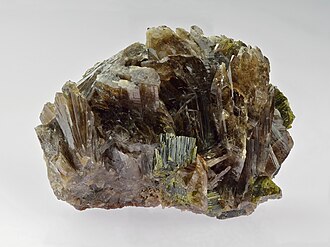 Axinite specimen: clove-brown and violet-brown mineral