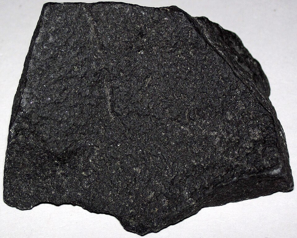 Basalt specimen Basalt specimen: black and dark gray igneous rock