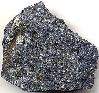 Blueschist specimen: blue and blue gray metamorphic rock