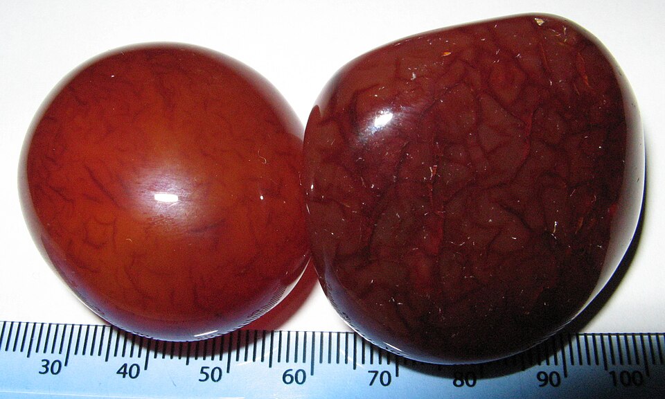 Carnelian specimen Carnelian specimen: orange and red-orange mineral