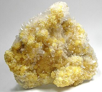 Celestine specimen: colorless and pale blue mineral