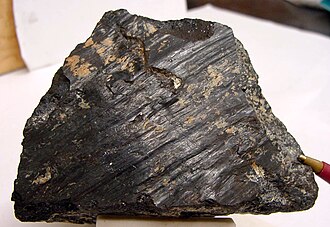 Chromite specimen: black and brownish black mineral