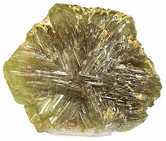 Chrysoberyl specimen: yellow and greenish-yellow mineral