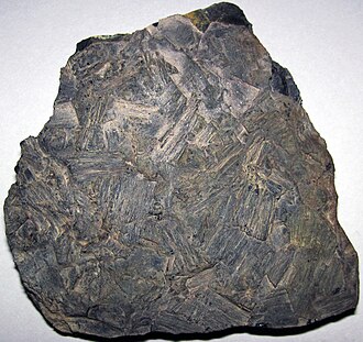 Coal specimen: black and brownish black sedimentary rock