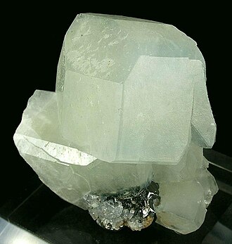 Datolite specimen: colorless and white mineral