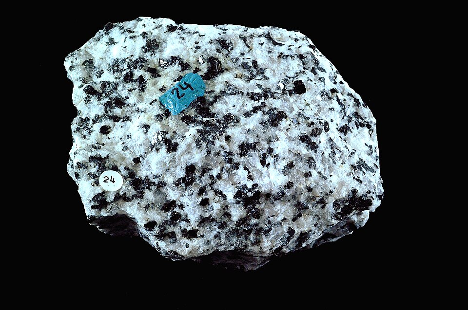 Diorite specimen Diorite specimen: salt-and-pepper gray and dark gray igneous rock