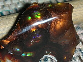 Fire Agate specimen: brown and orange mineral