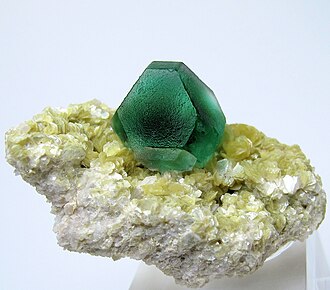 Fluorite specimen: purple and green mineral