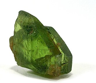 Forsterite specimen: pale yellow-green and olive green mineral