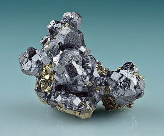 Galena specimen: lead-gray and silvery gray mineral
