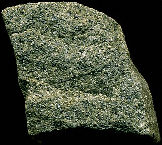 Graywacke specimen: dark gray and greenish gray sedimentary rock