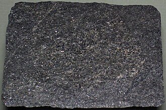 Hornblende specimen: black and dark green mineral