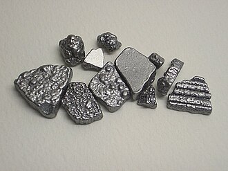 Iron specimen: silver-gray and dark gray metal