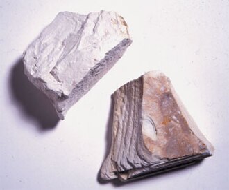 Kaolinite specimen: white and cream mineral