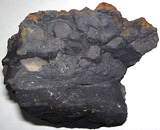 Limestone specimen: white and gray sedimentary rock
