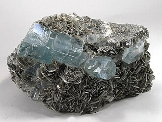 Muscovite specimen: colorless and silvery white mineral