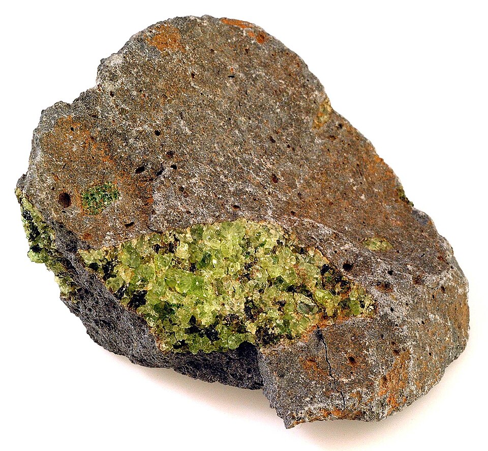 Olivine specimen Olivine specimen: olive green and yellowish green mineral