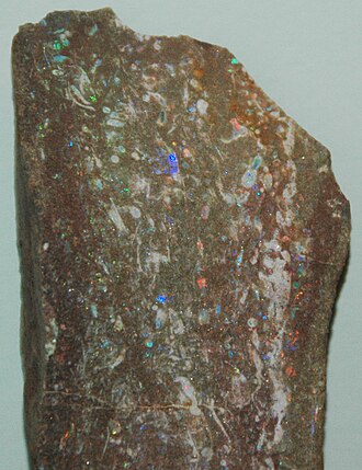 Opal specimen: white and black gemstone