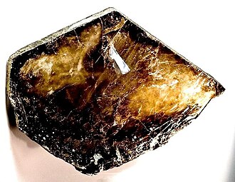 Phlogopite specimen: brown and yellow mineral