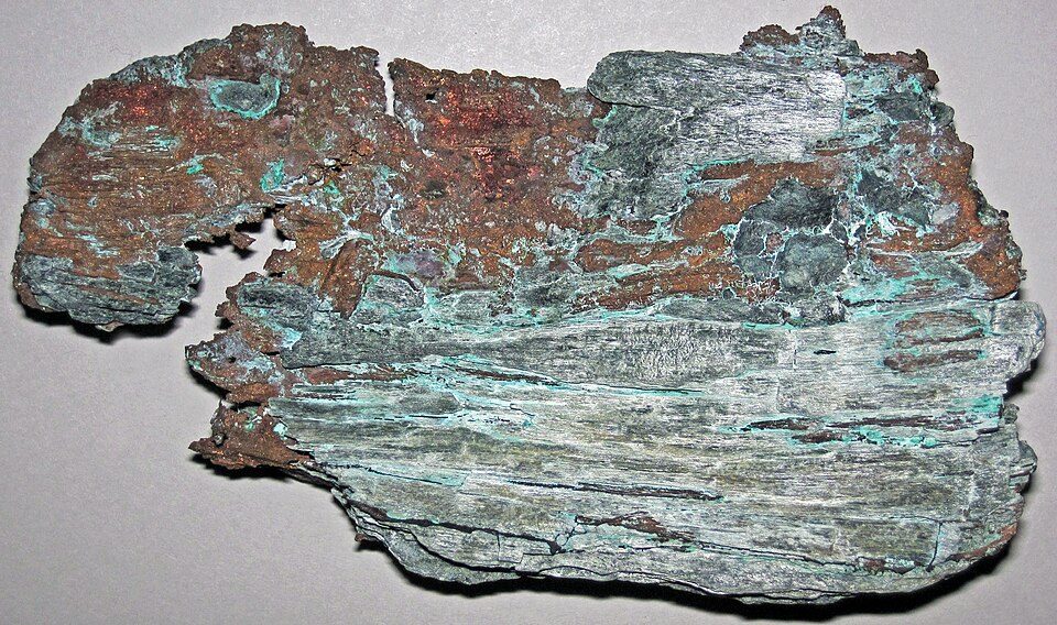 Phyllite specimen Phyllite specimen: silvery gray and greenish gray metamorphic rock