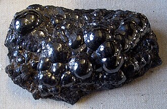 Pyrolusite specimen: black and steel gray mineral