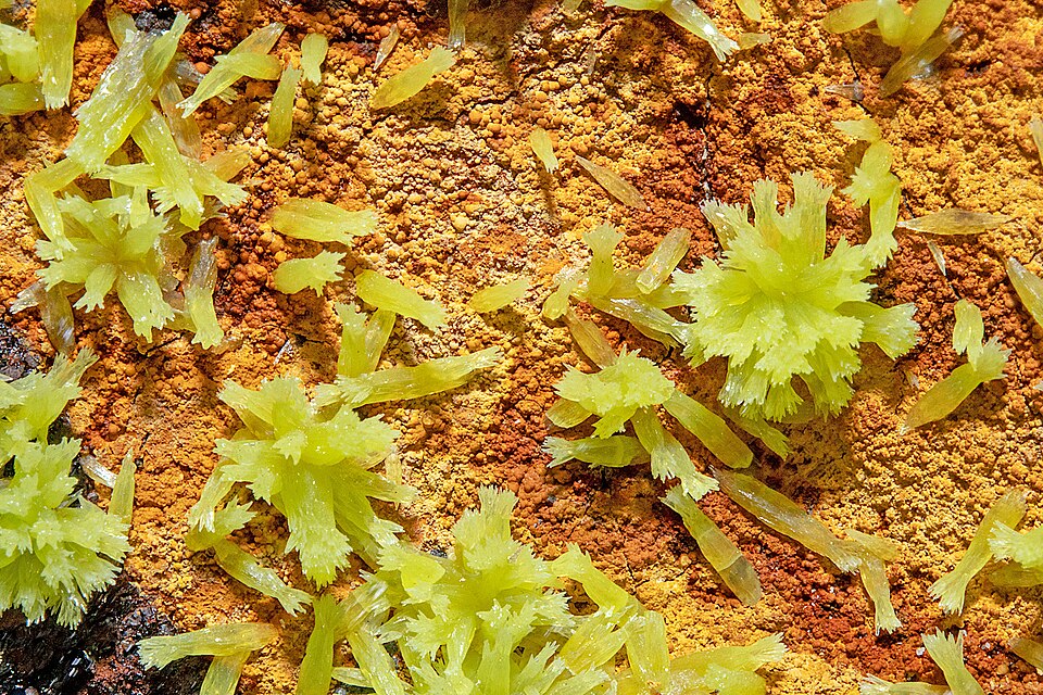 Pyromorphite specimen Pyromorphite specimen: green and yellow-green mineral