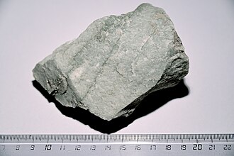 Quartzite specimen: white and gray metamorphic rock