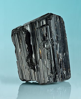 Schorl specimen: black and bluish black mineral