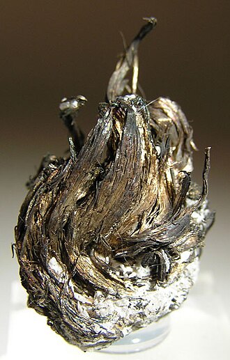 Silver specimen: silver white and gray mineral (photo 2)