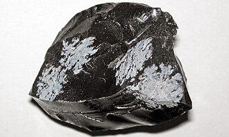 Snowflake Obsidian specimen: black and black and white igneous rock (photo 2)