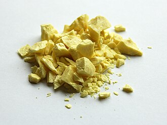 Sulfur specimen: yellow and bright yellow mineral (photo 2)