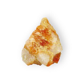 Sunstone specimen: orange and red gemstone