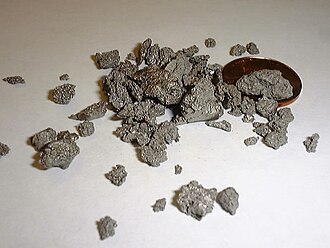 Titanium specimen: silver and gray metal