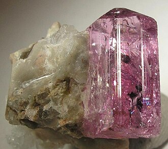 Topaz specimen: colorless and blue gemstone