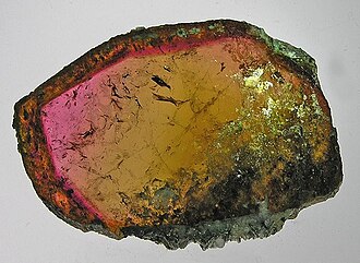 Tourmaline specimen: black and green mineral