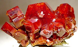Vanadinite specimen: red and orange mineral