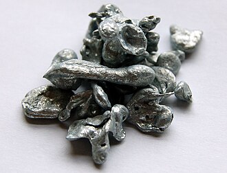 Zinc specimen: bluish silver and gray metal